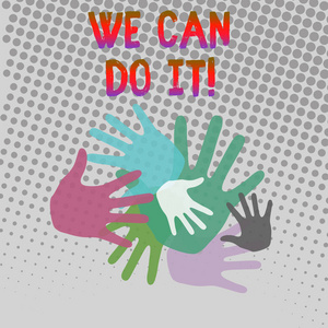 商业照片展示你自己强大的能力,展示不同大小的手印,以促进团队合作和