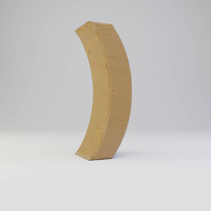 三维圆括号符号.白色背景上隔离的木质字体.照片