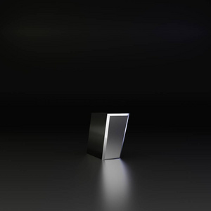 黑色背景上隔离的3d渲染闪亮金属字体照片