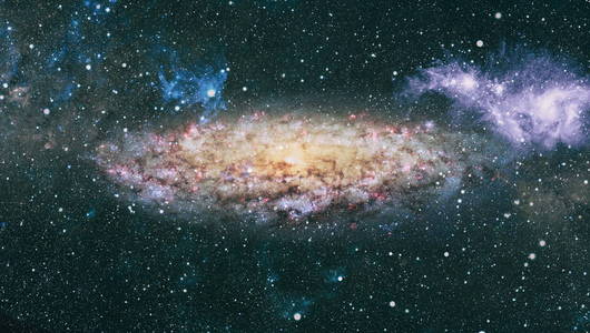 银河系的空间很好,大气中的恒星背景很暗.深空艺术.