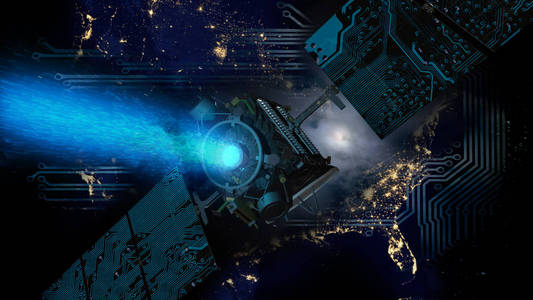 电信高科技概念拼贴.这张图片的元素由美国宇航局提供.照片