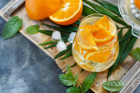 自制苏打橙汁饮料图片
