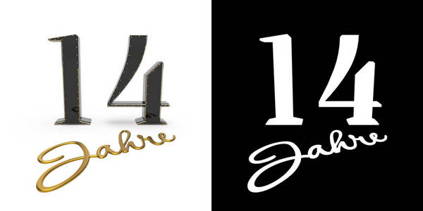 德国黄金数字十四年.三维渲染照片