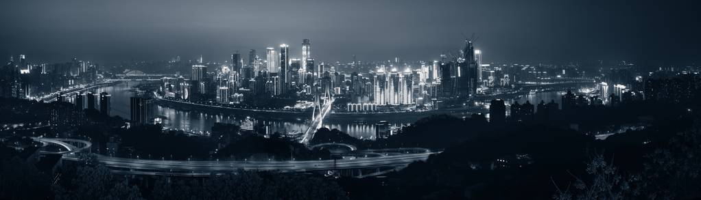 夜晚的重庆城市建筑图片