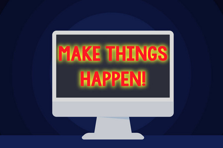 概念照片你要下大力气才能实现它的空白桌面电脑彩色显示屏独立于桌面