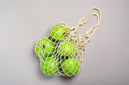 苹果网袋,可重复使用的环保棉袋照片