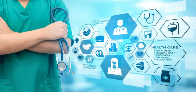 医院里有医疗保健图片的医生照片