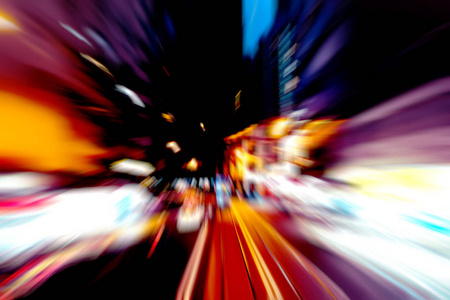 城市夜间红绿灯路径的抽象图像图片
