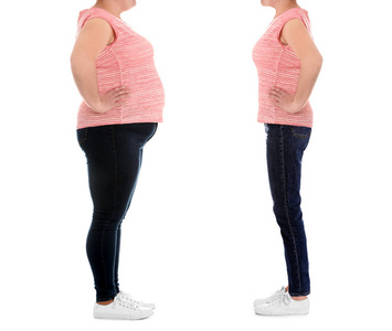 减肥前后对比图片-减肥前后对比素材-减肥前后对比插画-摄图新视界