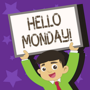 星期一打招呼的概念性手写体.