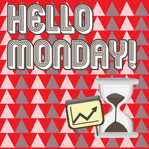 商业照片显示,新的一周即将开始,微笑着迎接新的一周,增长图上箭头