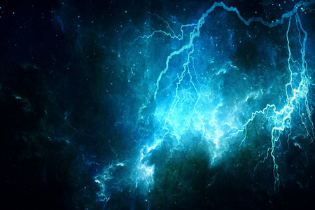 五彩银河系银河系背景下的抽象艺术彩色闪电效果照片