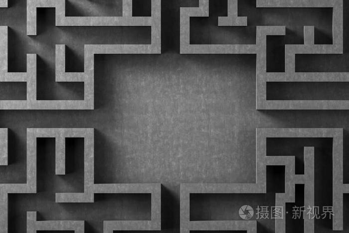 灰色复杂迷宫俯视图照片-正版商用图片2i07ef-摄图新视界