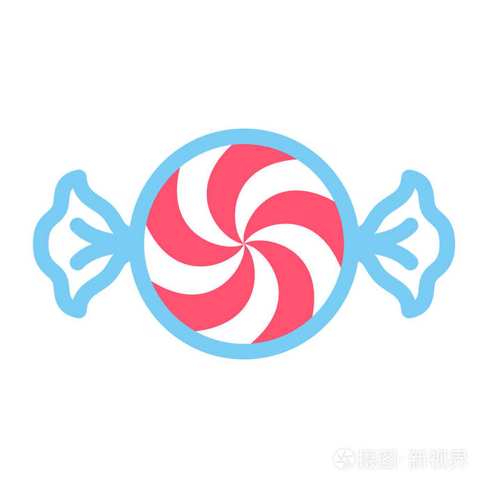 白色背景上孤立的卡通薄荷糖图标