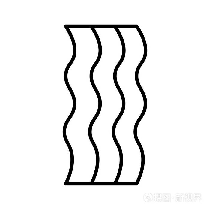 白色背景上孤立的卡通培根图标