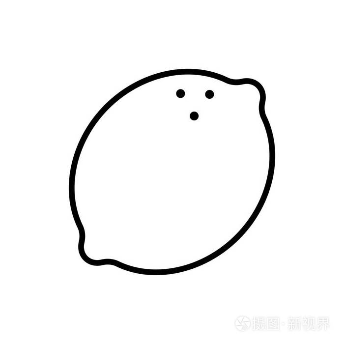 白色背景上孤立的卡通柠檬图标