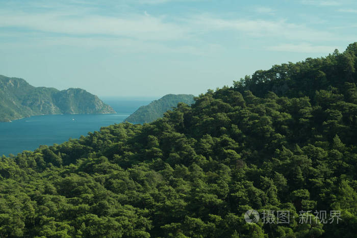 山海景观。海景背景