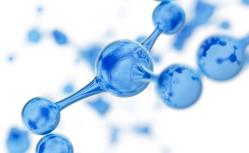 抽象水分子设计.原子.旗帜或传单的抽象水背景.科学或医学背景.