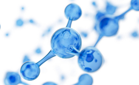 抽象水分子设计.原子.旗帜或传单的抽象水背景.科学或医学背景.