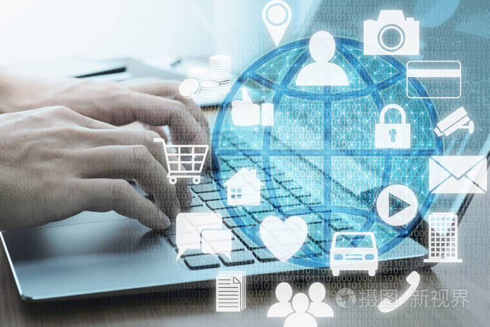 大数据采集与分析概念使用笔记本电脑分析在线数据