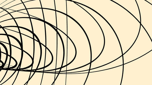 戒指尺寸抽象的黑色缠绕三维框架旋转的浅棕色背景,无缝循环.动画.