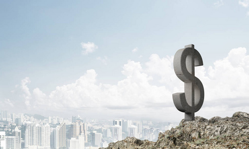 自然景观中石头美元符号的赚钱与财富观照片