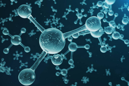 你的氧气3d分子结构图.具有原子和分子的科学医学背景.