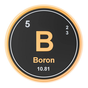 硼b化学元素.三维渲染照片