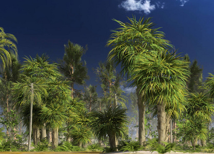 中生代中生代森林三维插图照片