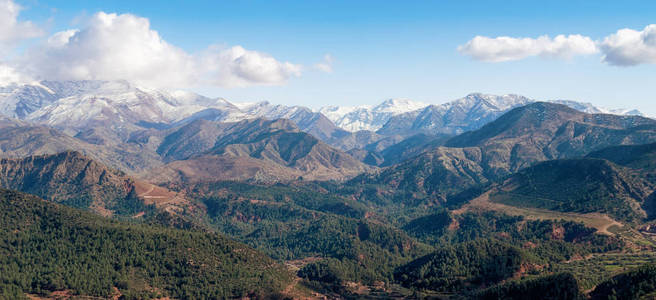 非洲摩洛哥缎子山雪山图片