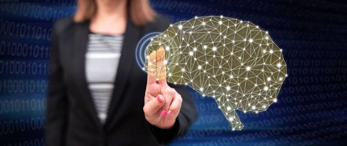 触动人的表情包女人触动了智慧的概念照片