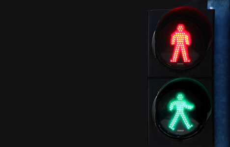 红色交通灯警示牌一套安全头标志.