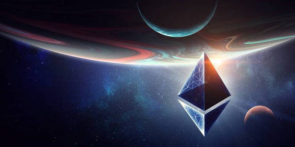 是一种方便的支付方式以太坊概念与年轻女性以太坊经典和货币白色背景