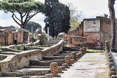 古奥斯提亚罗马帝国考古街景图片