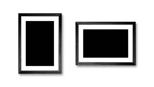 黑色空白a4边框.闭合.白底隔离照片