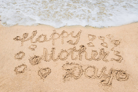 母亲节快乐海滩背景手写字母图片