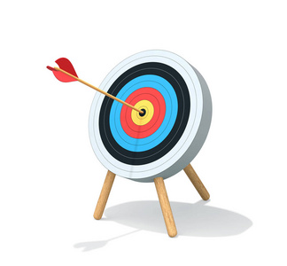 白色隔离箭的箭靶.剪切路径包括照片