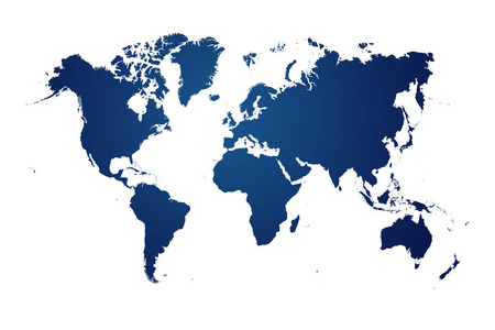 世界地图海报白底蓝色世界地图照片