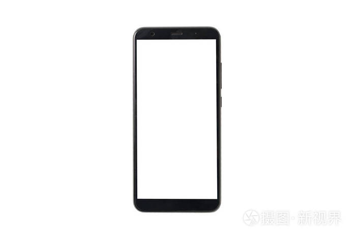 模拟手机孤立在白色背景上模型俯视图白色屏幕
