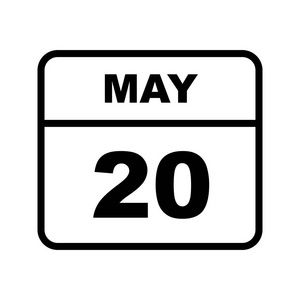单日日历上的5月20日照片