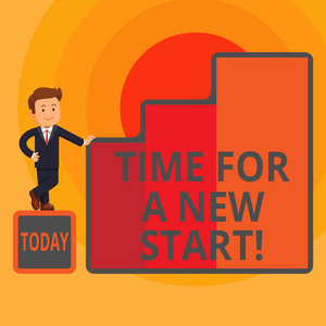 一些东西的商业概念应该从现在开始,新的工作快乐的商人在不断上升的