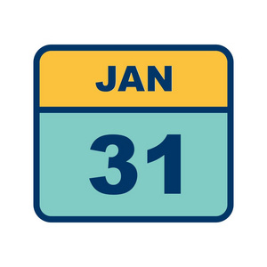 单日日历上的1月31日照片