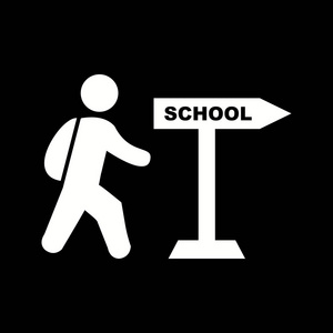 学生步行矢量图标图片