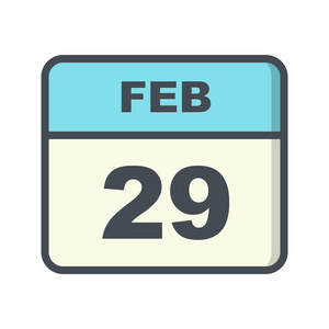 单日日历上的2月29日照片