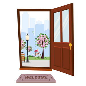 公园门卡纸卡通图片