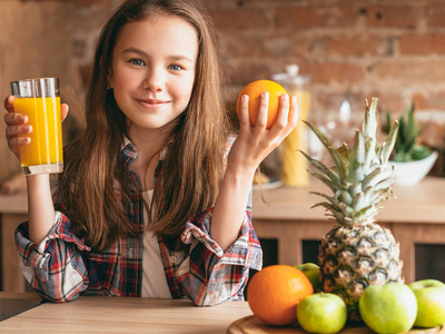 儿童健康食品营养早餐果汁水果图片