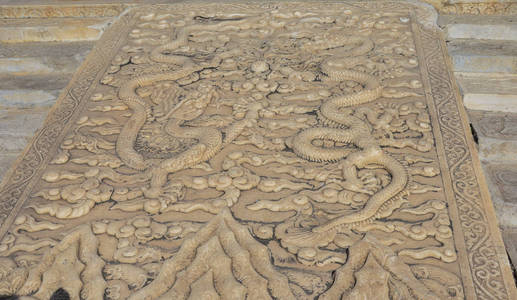 龙纹大理石板照片