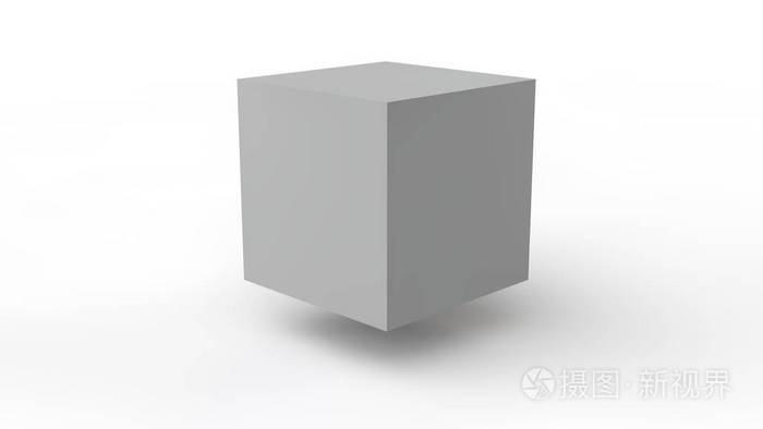 立方体的三维渲染一个孤立在白色背景上的几何图形正确有序几何和谐的