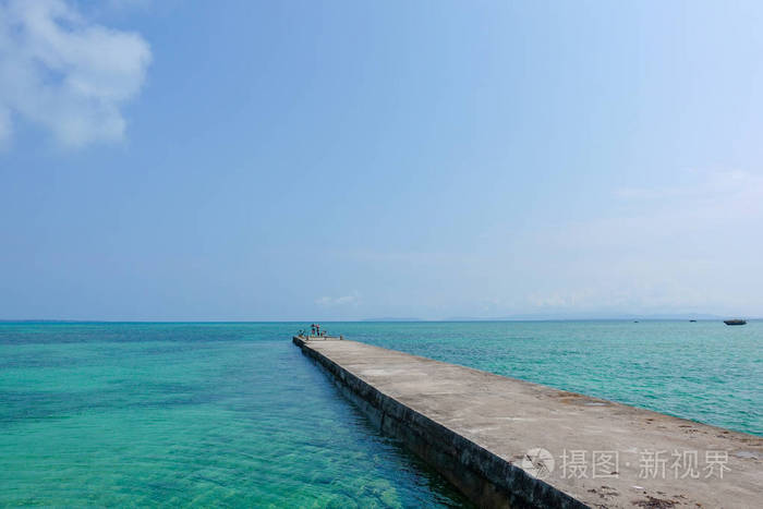 形象 冲绳 季节 风景 旅行 自然 蓝天 夏天 美丽的 码头