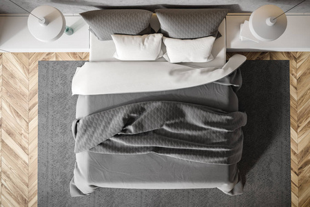 木地板主卧室俯视图照片